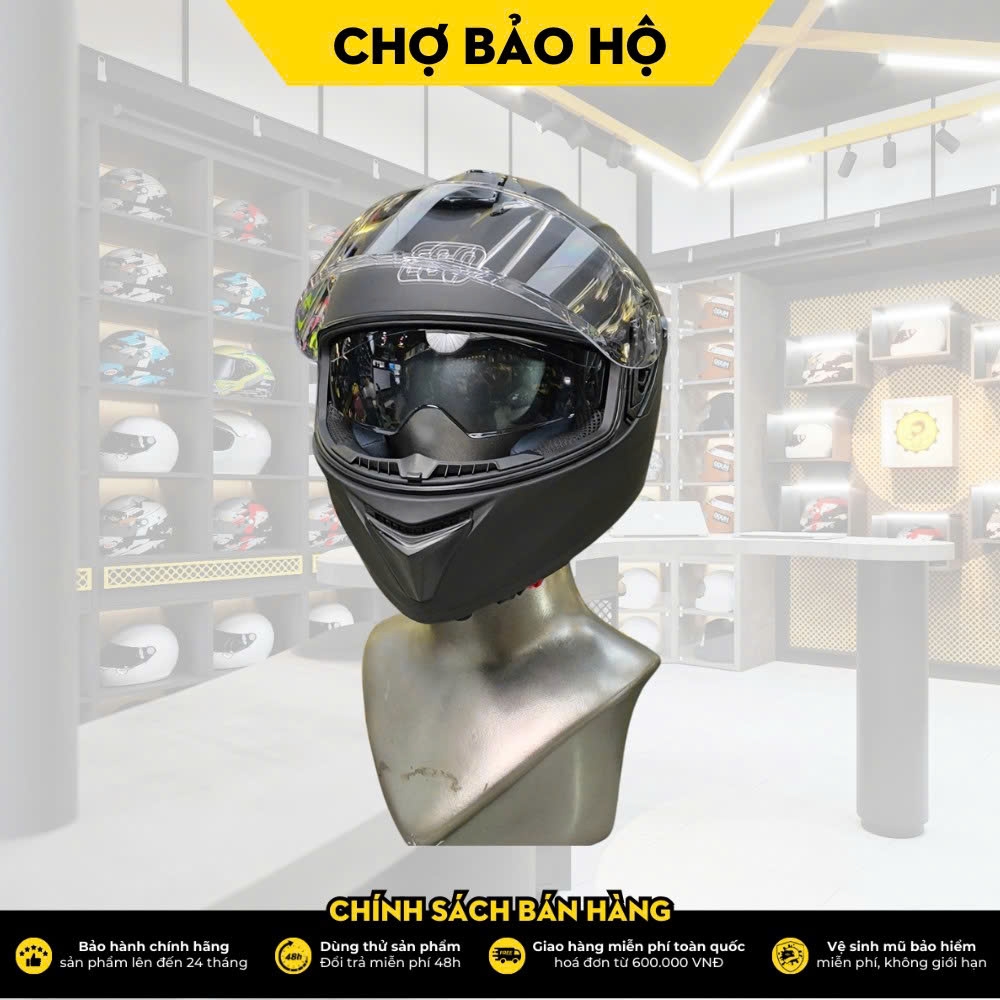 [2ND] NÓN FULLFACE EGO E-81 - SOLID MATT BLACK - XXL 99%