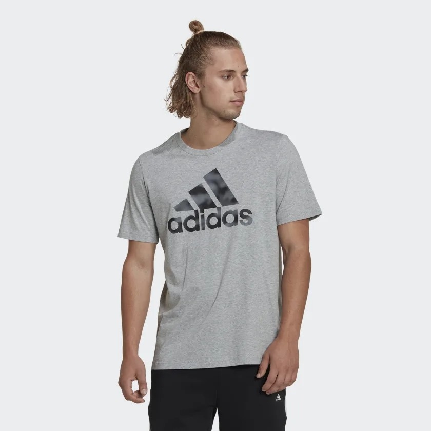 Áo Phông Adidas Nam Chính Hãng Essential Camo Print Tee Xám