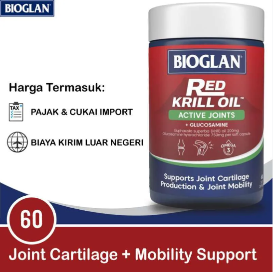 Dầu nhuyễn thể hoạt động khớp Bioglan Red Krill Oil Active Joints 60