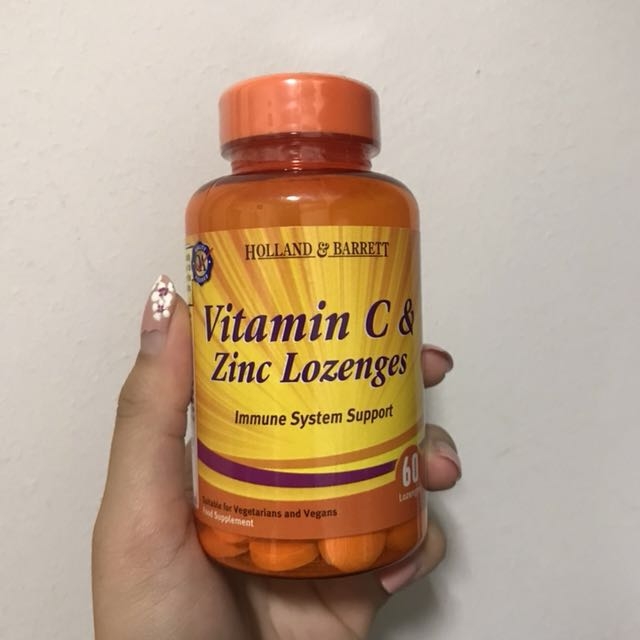 60 Viên uống tăng sức đề kháng Holland and Barrett Vitamin C & Zinc