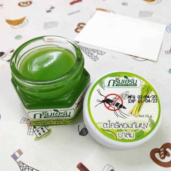 Dầu Cù Là Sả chống và trị  Muỗi Đốt Green Herb Citronella Essence Balm 20gr Thái Lan