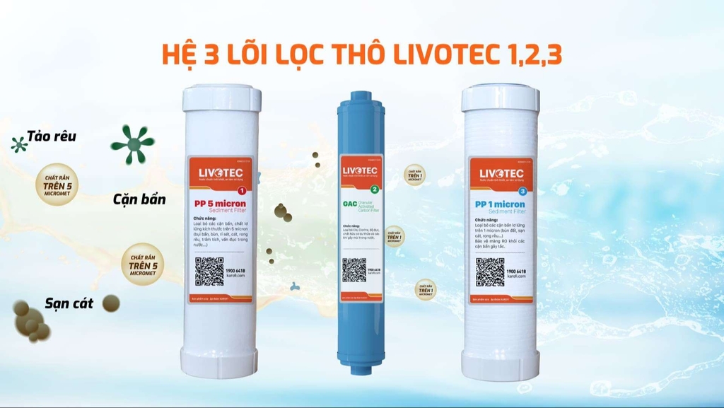 Hệ 3 lõi lọc thô Livotec 123