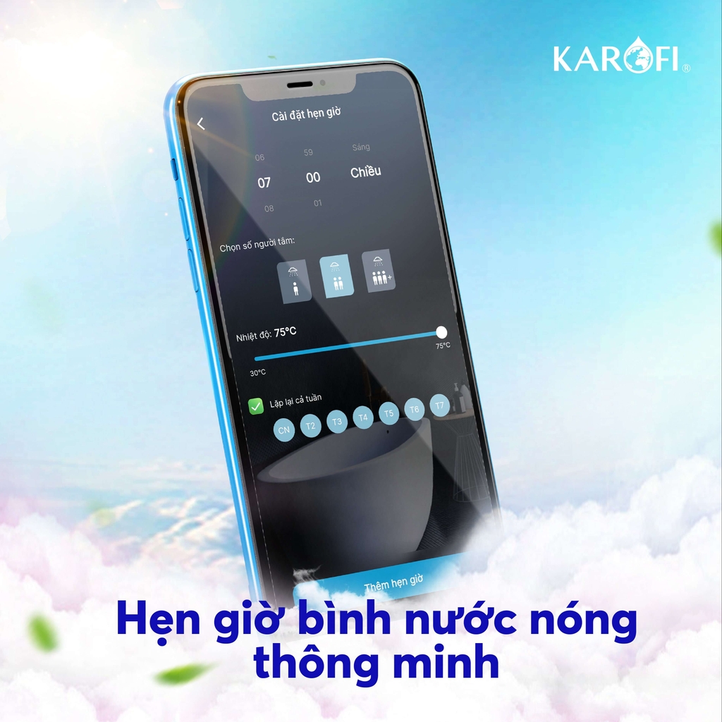 Hẹn giờ thông minh bằng app Karofi 365