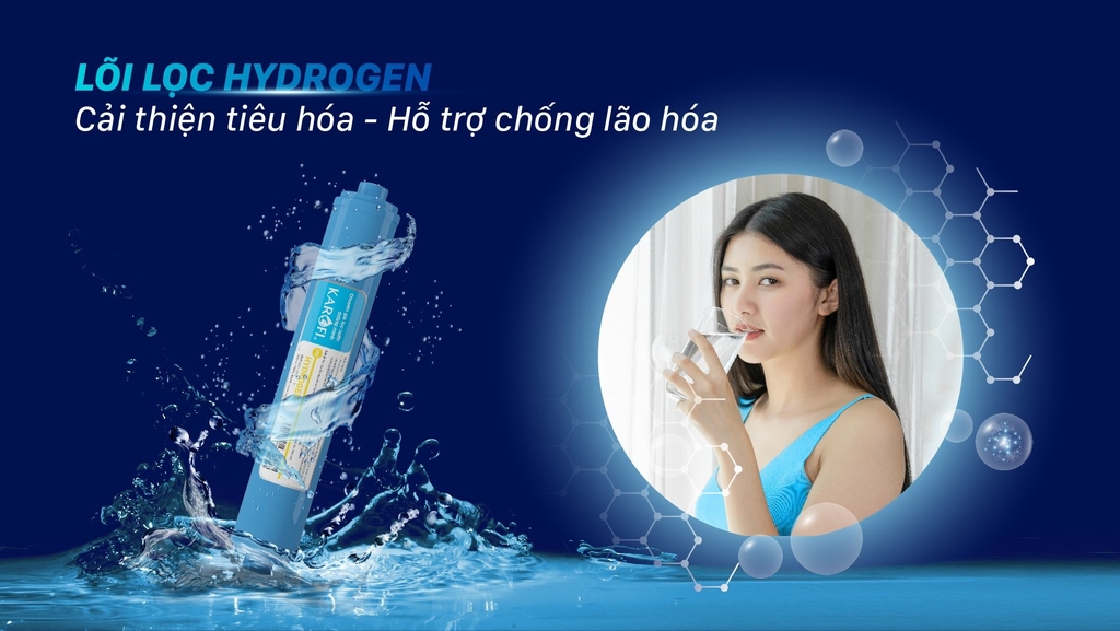 Lõi lọc Hydrogen trên ERO110 giúp cải thiện tiêu hóa