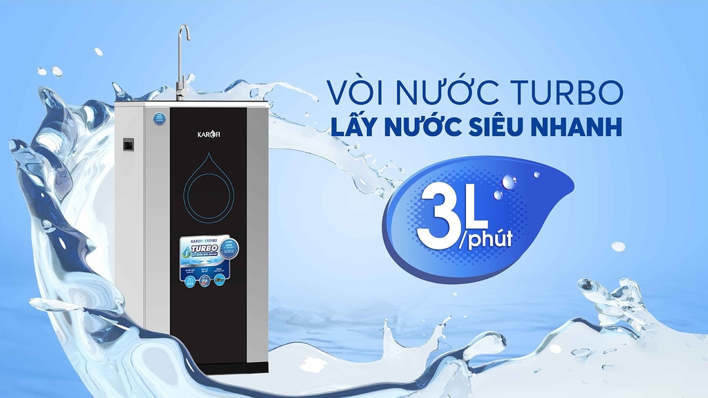 Karofi ERO102 sở hữu vòi nước lấy nhanh Turbo 3L/phút