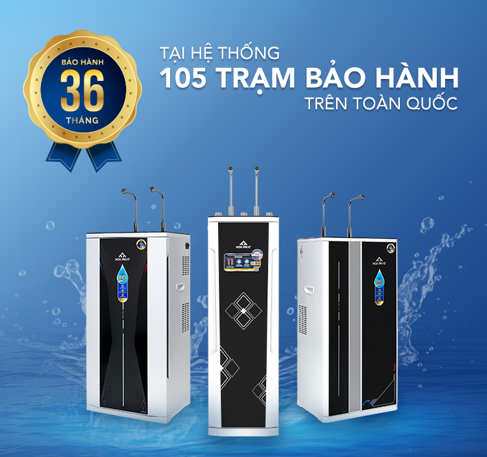 Máy lọc nước nóng lạnh HPN668 được bảo hành lên đến 36 tháng