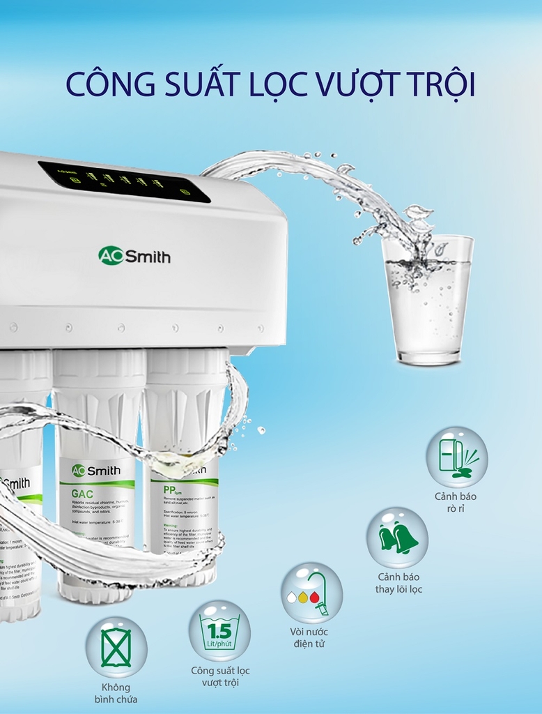 Tính năng nổi bật của máy lọc nước RO A. O. Smith AR600-C-S-1