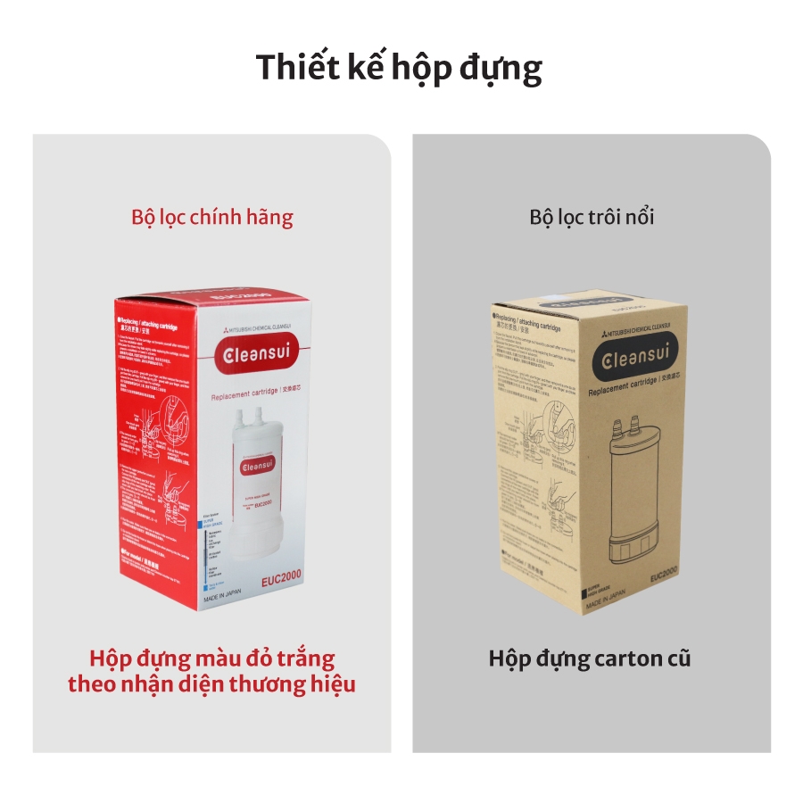 Phân biệt bằng thiết kế hộp đựng