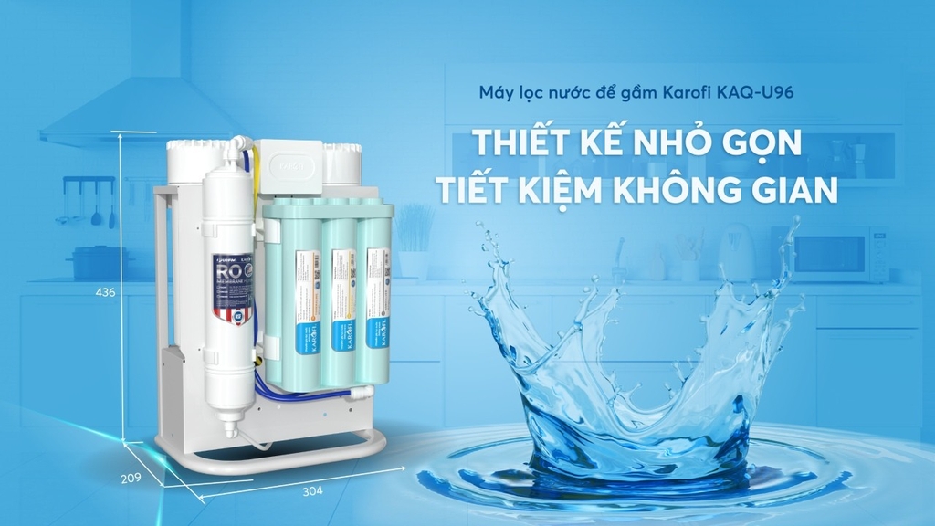 Máy lọc nước RO Karofi KAQ-U96 với thiết kế nhỏ gọn