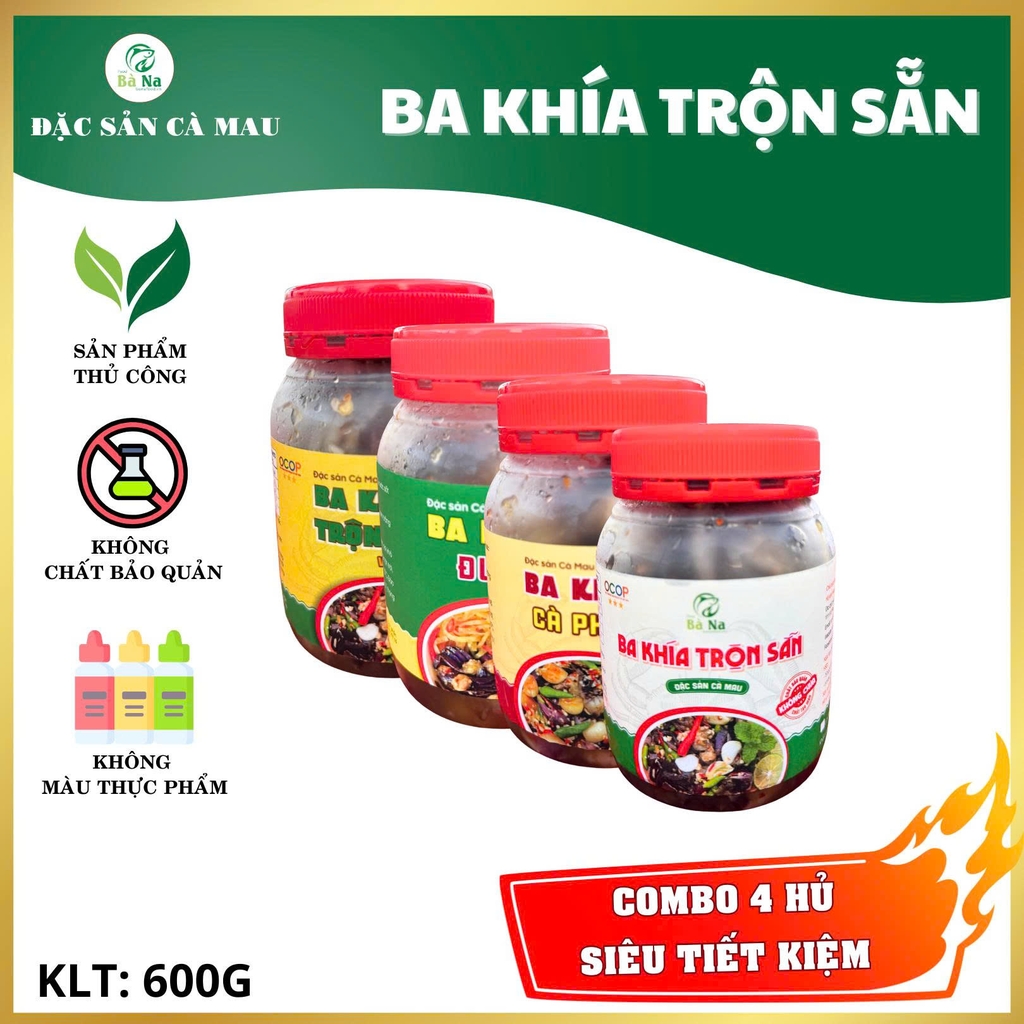 600g Ba Khía Trộn CON TO Chắc Thịt Thơm Ngon - Đạt Chứng Nhận OCOP 3 SAO - BÀ NA FOOD