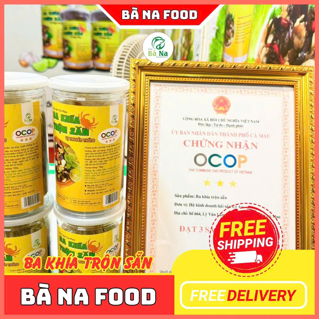 600g Ba Khía Trộn CON TO Chắc Thịt Thơm Ngon - Đạt Chứng Nhận OCOP 3 SAO - BÀ NA FOOD