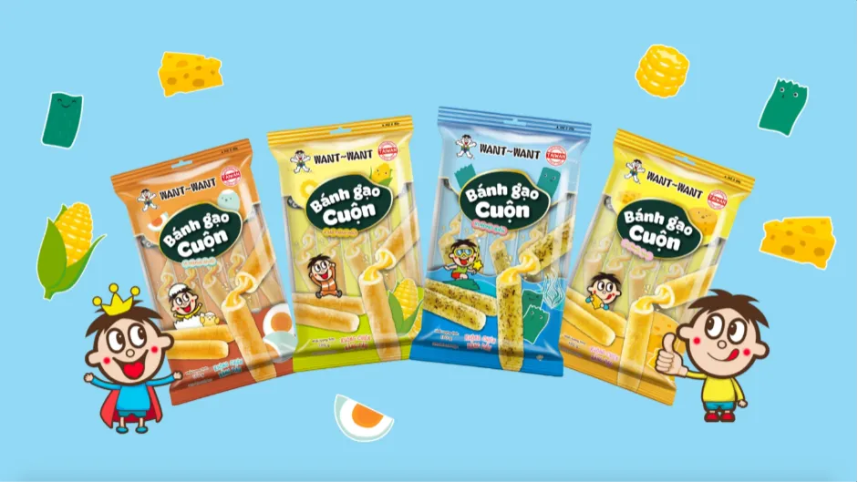 bánh gạo cuộn want want các vị
