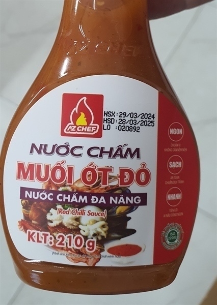 Nước Chấm Muối Ớt Đỏ Azchef 210g