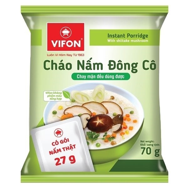 Cháo Nấm Đông Cô Vifon 70g