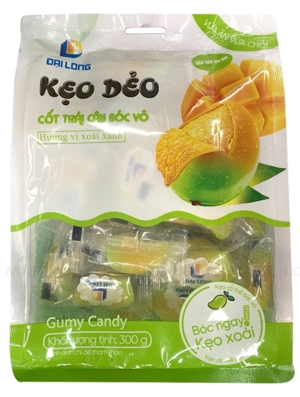 Kẹo dẻo cốt trái cây bóc vỏ Hương vị xoài xanh  ĐẠI LONG