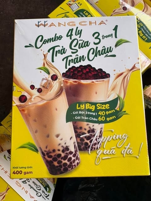 Wangcha combo 4 ly trà sữa olong trân châu