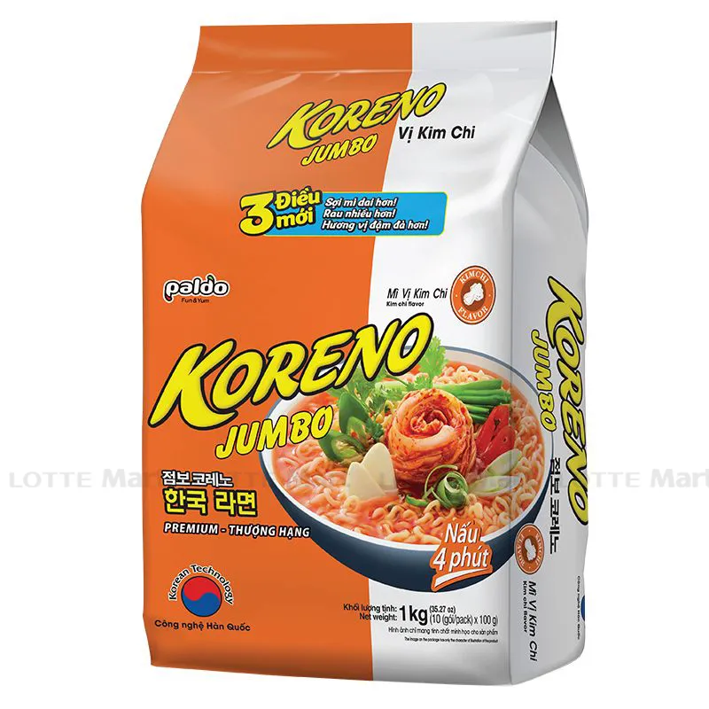 Mì Koreno vị kim Chi (bịch 10 gói)