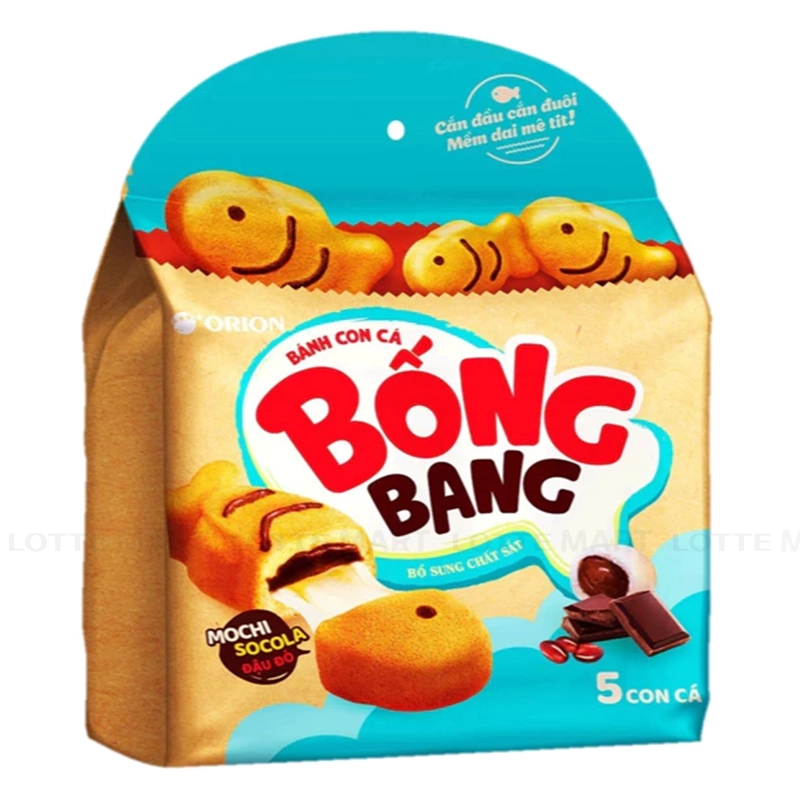 Bánh con cá bống bang Mochi socola đậu đỏ Orion gói 145g
