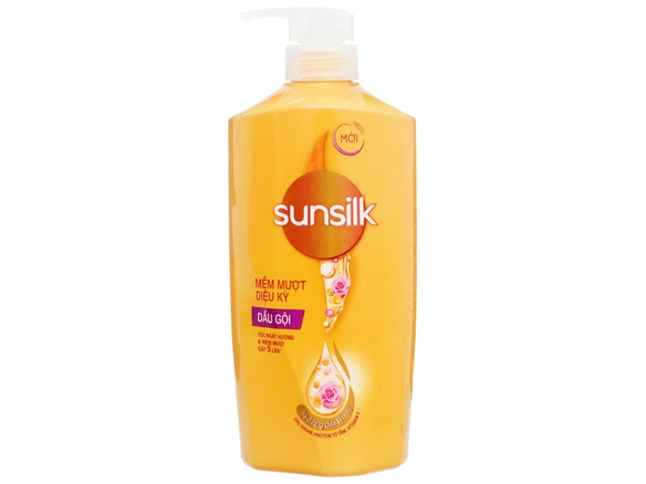 Dầu gội sunsilk 650g mềm mượt diệu kỳ (chai màu vàng)