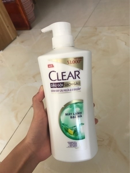 DẦU GỘI ĐẦU CLEAR 630 GR BẠC HÀ MÁT LẠNH SẠCH GÀU ĐÁNH BAY GÀU NGỨA VI KHUẨN CHAI 630G
