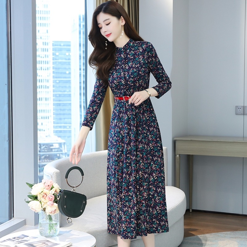 Đầm xòe màu vàng họa tiết hoa nhấn eo KK116-03 | Thời trang công sở K&K  Fashion