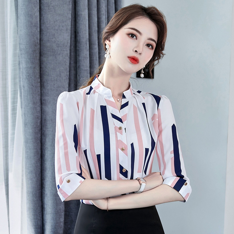 Áo sơ mi tay lửng màu hồng B3363 #15 Áo sơ mi tay lửng màu hồng B3363