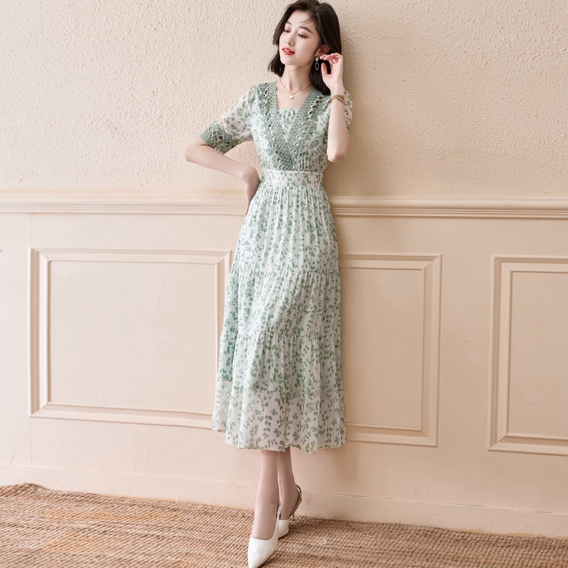 Váy Thiết Kế Đẹp Cao Cấp - Váy Phối Nơ Cổ Ren Chất Đũi Xước Hàn Quốc - Hali  Shop - Đầm, váy nữ | ThờiTrangNữ.vn