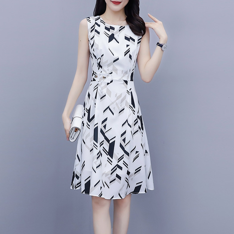 Đầm voan hạ eo dáng xòe tay bèo KK116-06 | Thời trang công sở K&K Fashion