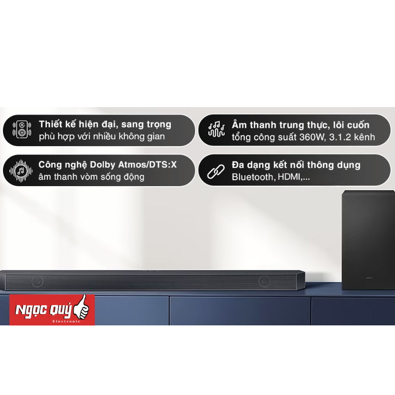 Bộ loa thanh Samsung HW-Q600C/XV 360W Giá Rẻ Nhất Miền Bắc CHính Hãng