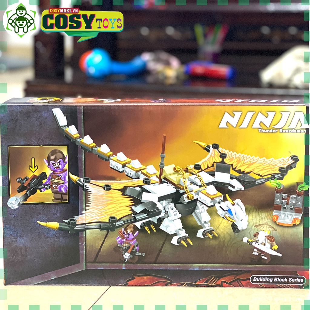 Đồ chơi lắp ghép xếp hình Ninjago Rồng Thần Trắng Ninja của Sư Phụ Wu với 331 mảnh ghép