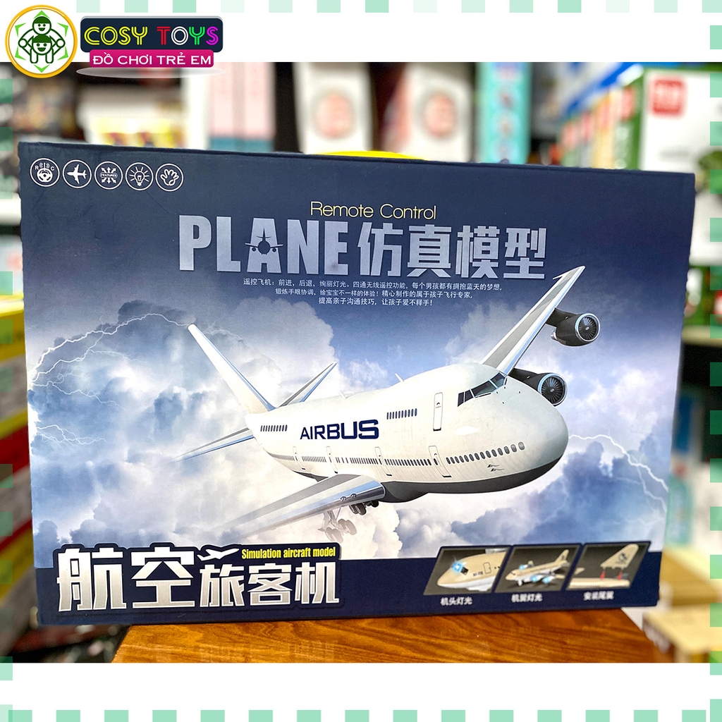 Đồ chơi mô hình máy bay vận tải cỡ lớn có điều khiển từ xa, kèm nhạc và đèn cho bé