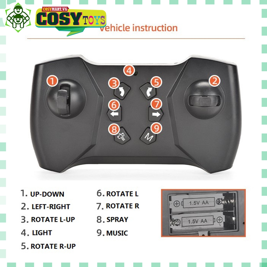 ĐỒ CHƠI XE ĐUA STUNT RACER ĐỊA HÌNH ĐIỀU KHIỂN TỪ XA 360 ĐỘ CÓ ĐÈN CHO BÉ