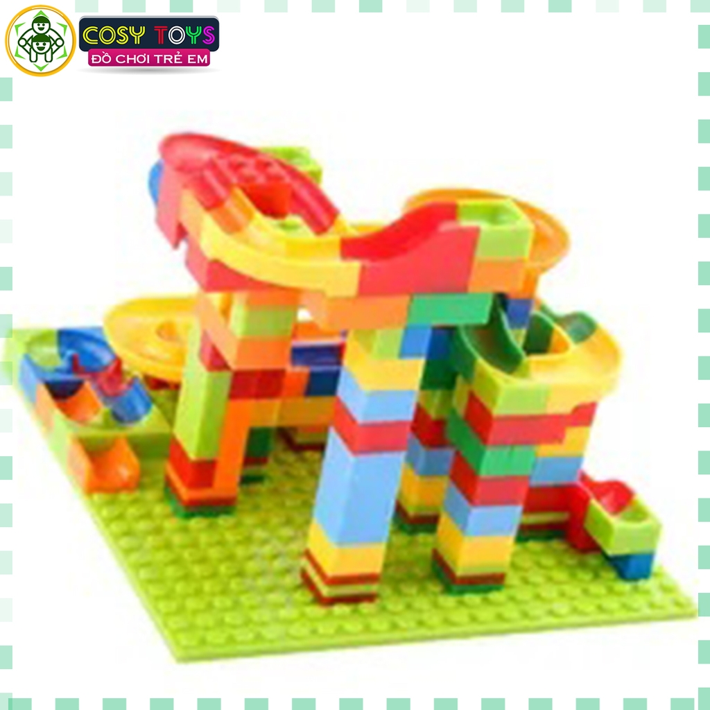 Đồ chơi xếp hình lắp ghép cầu trượt lăn bi nhiều tầng với 168 chi tiết cho bé