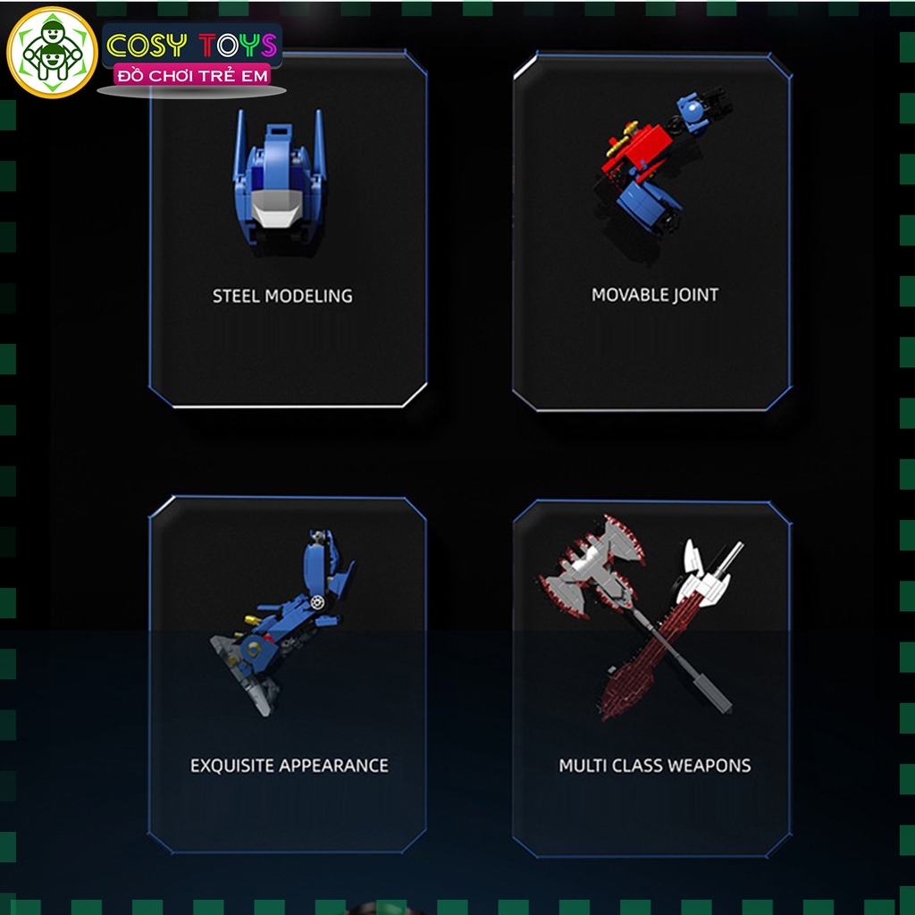 Đồ chơi lắp ghép xếp hình Optimus Prime cỡ lớn kèm chi tiết chuyển động đước với 2068 mảnh ghép cho bé