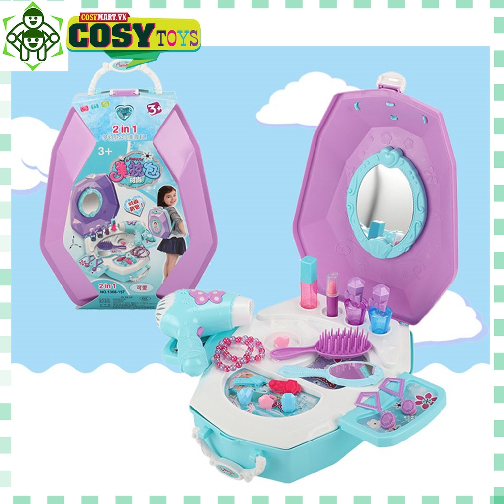 Vali các dụng cụ trang điểm 2 trong 1 với hơn 18 chi tiết cho bé gái