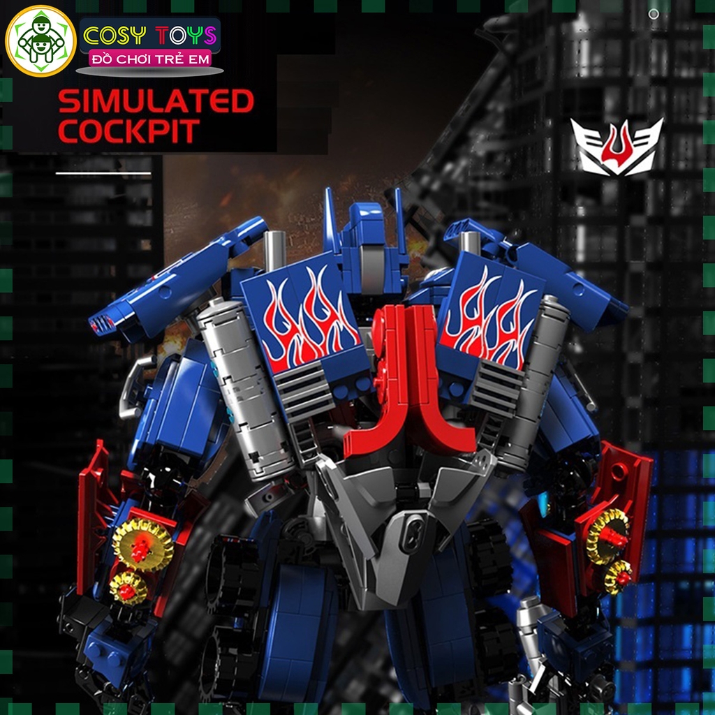 Đồ chơi lắp ghép xếp hình Optimus Prime cỡ lớn kèm chi tiết chuyển động đước với 2068 mảnh ghép cho bé