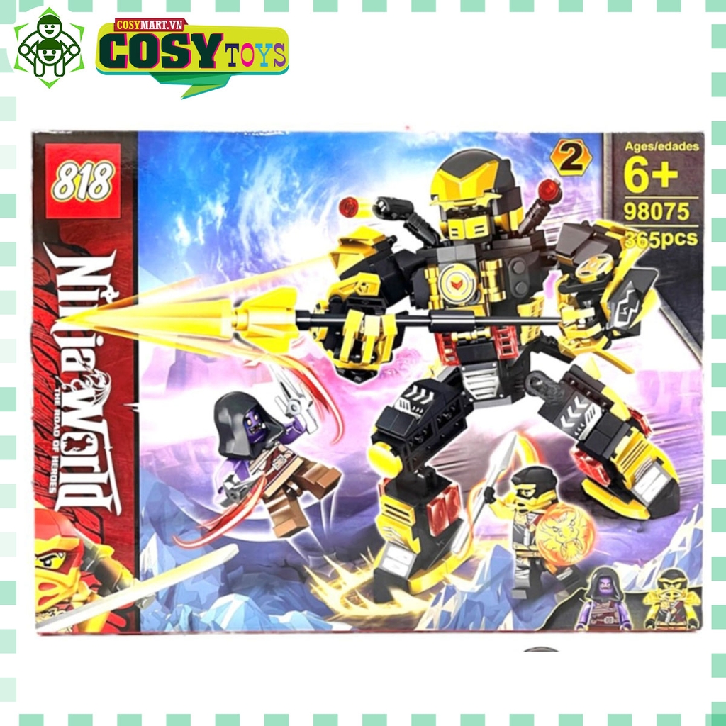 Đồ chơi lắp ghép xếp hình Ninjago cùng robot chiến đấu mang giáp với hơn 365 mảnh ghép