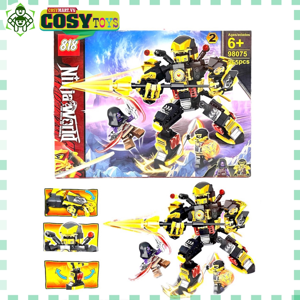 Đồ chơi lắp ghép xếp hình Ninjago cùng robot chiến đấu mang giáp với hơn 365 mảnh ghép