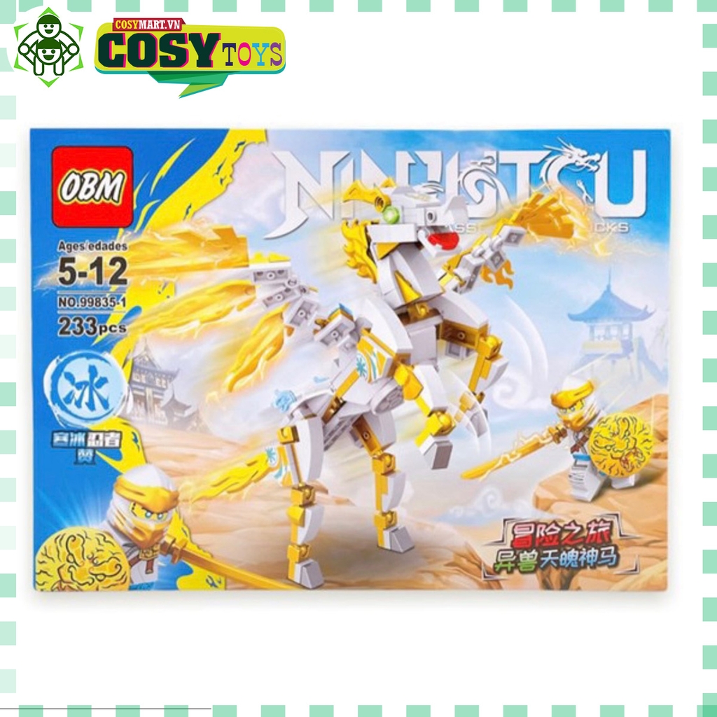 Đồ chơi lắp ghép xếp hình Ninjago ngựa chiến màu trắng với hơn 233 mảnh ghép