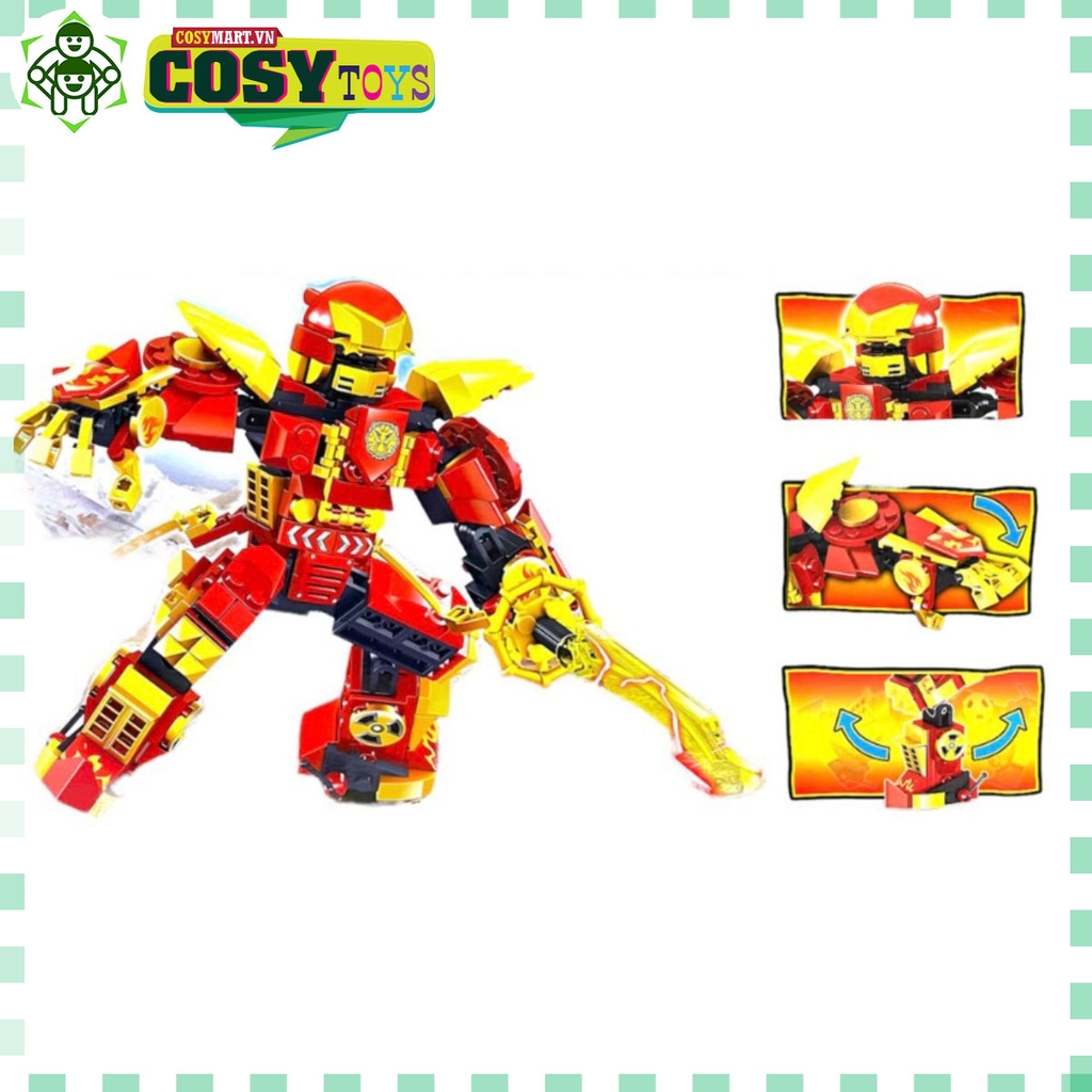 Đồ chơi lắp ghép xếp hình Ninjago cùng robot chiến đấu mang giáp với hơn 365 mảnh ghép