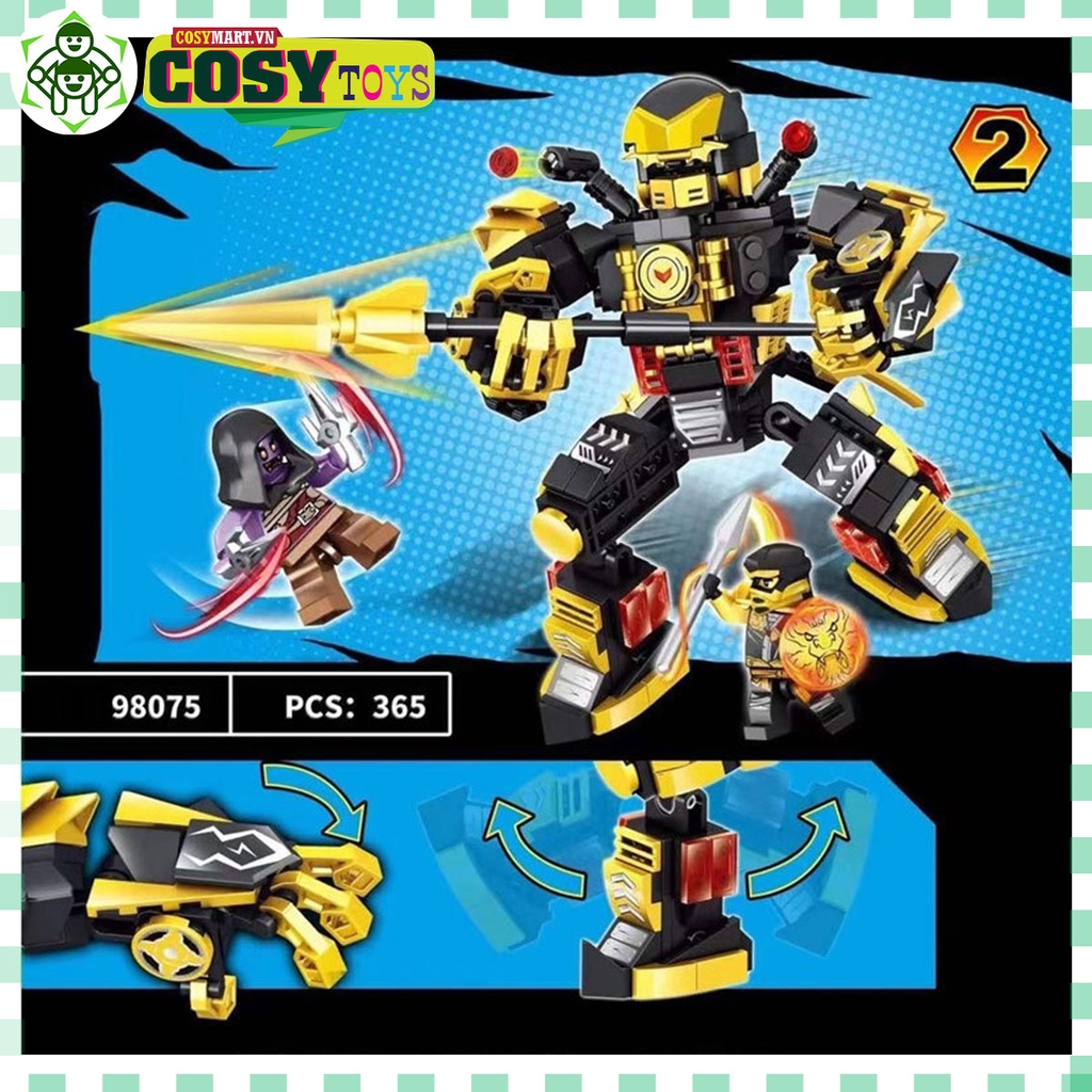 Đồ chơi lắp ghép xếp hình Ninjago cùng robot chiến đấu mang giáp với hơn 365 mảnh ghép