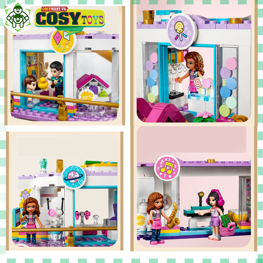 Đồ chơi lắp ghép xếp hình Friends khu siêu thị vui chơi mua sắm với 614 mảnh ghép
