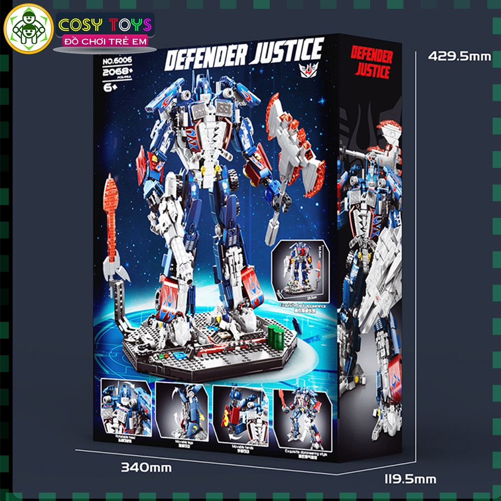 Đồ chơi lắp ghép xếp hình Optimus Prime cỡ lớn kèm chi tiết chuyển động đước với 2068 mảnh ghép cho bé