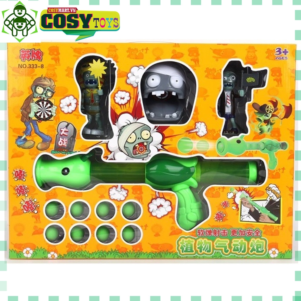 Đồ chơi bắn Zoombie bằng súng hơi kèm các nhân vật