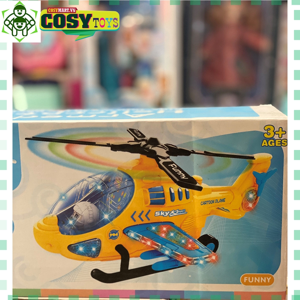 Đồ chơi máy bay trực thăng chạy pin có nhạc và đèn cho bé