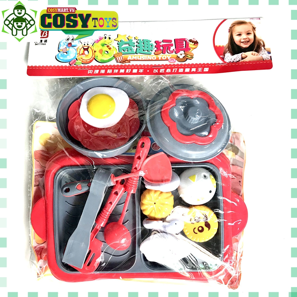 Gói đồ dùng nhà bếp kèm mô hình đồ ăn, bếp nấu...cho bé