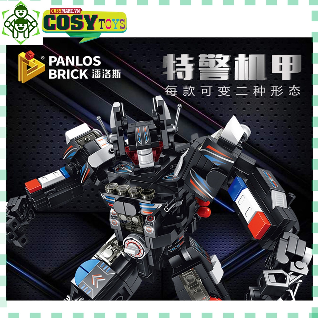 Đồ chơi lắp ghép Mô hình robot Swat Mecha 12 trong 1 với 600 mảnh ghép