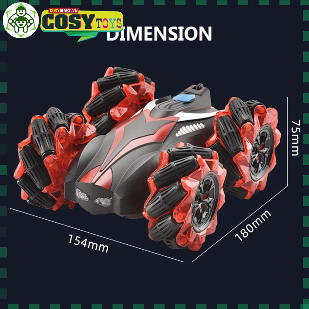 ĐỒ CHƠI XE ĐUA STUNT RACER ĐỊA HÌNH ĐIỀU KHIỂN TỪ XA 360 ĐỘ CÓ ĐÈN CHO BÉ