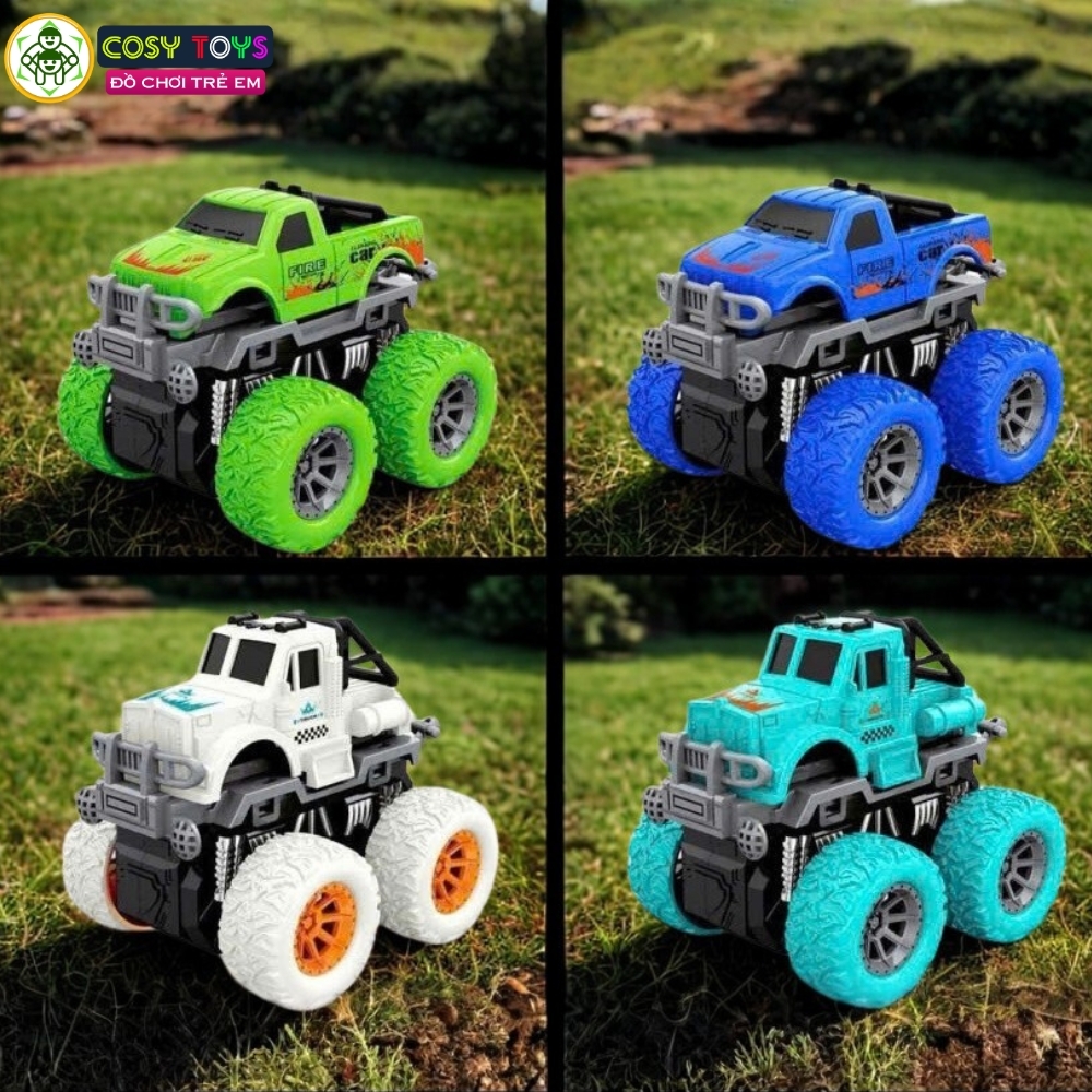 Đồ chơi túi 4 mô hình xe đua quán tính xe địa hình cho bé
