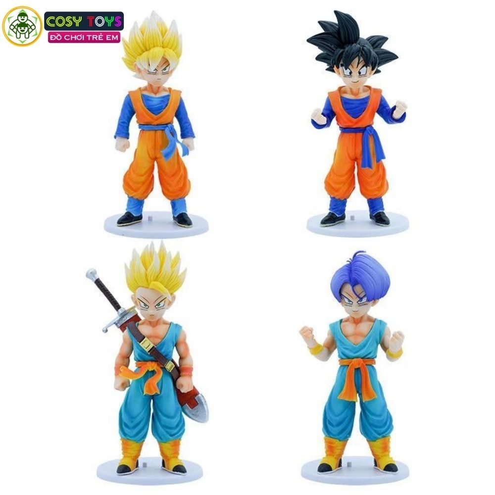 Mô hình Dragon Ball bộ 4 Goku và Trunks kids - cao 18-19cm - nặng 1kg2 - DragonBall